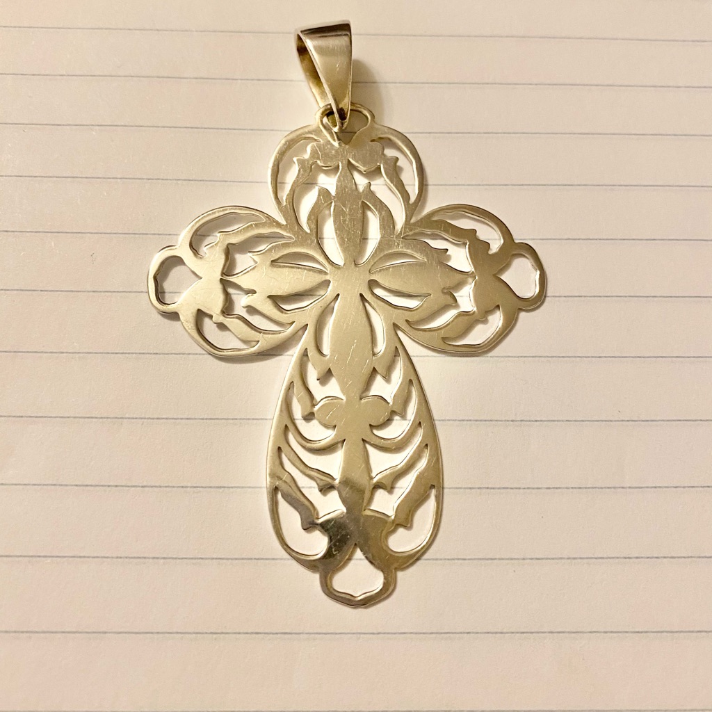 Sterling Silver .925 Filigree Large Pendant